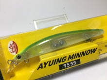 Load image into Gallery viewer, 70339) DAIWA AYUING MINNOW 95SS #Clear Lime Glow Ayu, for sweetfish Fishing lure