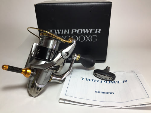 R5700) SHIMANO 15 TWIN POWER C3000XG for Spinning Reel with Reel Stand, Round Knob