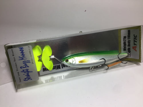 34086) ATTIC Straight Buzz Minnow 110 #09 Chart Ayu