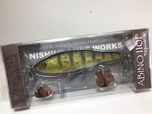 20028) NISHINE LURE WORKS ABINO 110F #3 Yellow Perch
