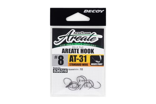 KATSUICHI DECOY AT-31 AREATE Hook Standard Wire, Area Trout Single Barbless Hook