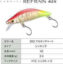 Load image into Gallery viewer, 11881) SHIMANO CARDIFF REFRAIN 42S #003 Red Gold chart