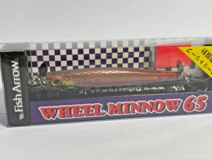 11249) Fish Arrow WHEEL MINNOW 65 Slow Sinking Prop Bait #01 Ghost Wakasagi