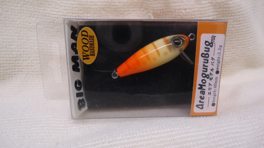 30467) BIG MAN Area Moguru Bug MR, Wood Handmade #Cream Orange