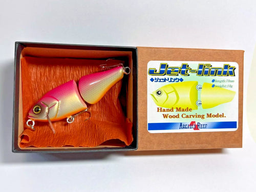11260) ARCADIA REEF Jet Link, Hand Made Wood Carving Model #JL Pink shad