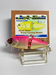 11260) ARCADIA REEF Jet Link, Hand Made Wood Carving Model #JL Pink shad
