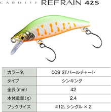 Load image into Gallery viewer, 11880) SHIMANO CARDIFF REFRAIN 42S #009 ST Pearl chart