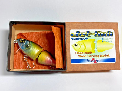 11254) ARCADIA REEF Jet Link Hand Made Wood Carving Model #JL Rainbow shad