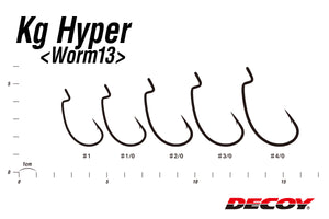 KATSUICHI DECOY WORM13 Kg Hook Hyper, Offset Single Hook