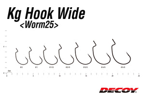 KATSUICHI DECOY WORM25 Kg Hook Wide, Offset Single Hook