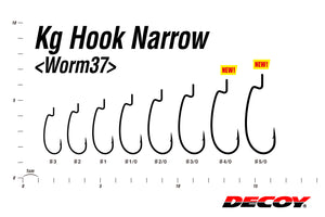 KATSUICHI DECOY WORM37 Kg Hook Narrow, Offset Single Hook